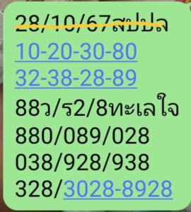 แนวทางหวยลาว 28/10/67 ชุดที่ 1