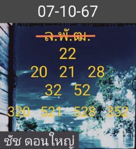 แนวทางหวยลาว 7/10/67 ชุดที่ 2