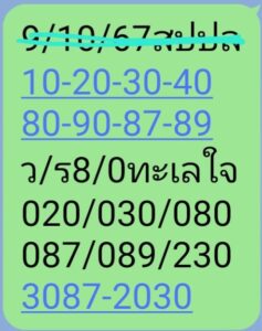 แนวทางหวยลาว 9/10/67 ชุดที่ 2