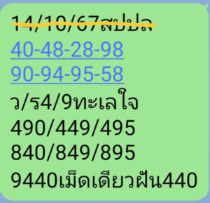 แนวทางหวยลาว 14/10/67 ชุดที่ 9