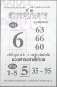 หวยสวรรค์บันดาล 1/11/67