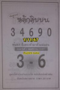 หวยหลักสิบบน 1/11/67