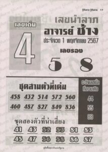 หวยอาจารย์ช้าง 1/11/67