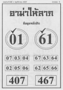 หวยอาม่าให้ลาภ 1/11/67