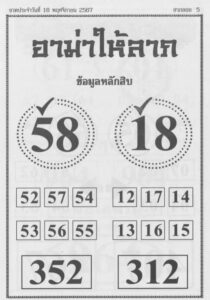 หวยอาม่าให้ลาภ 16/11/67