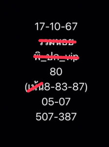 แนวทางหวยฮานอย 17/10/67 ชุดที่ 10