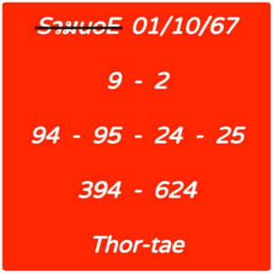 แนวทางหวยฮานอย 1/10/67 ชุดที่ 3