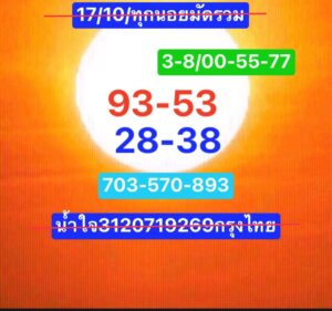 แนวทางหวยฮานอย 17/10/67 ชุดที่ 9