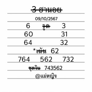 แนวทางหวยฮานอย 9/10/67 ชุดที่ 9