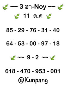 แนวทางหวยฮานอย 11/10/67 ชุดที่ 9