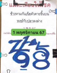 หวยแม่ตะเคียนทองให้โชค 1/11/67