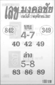 หวยเลขมงคลชัย 1/11/67