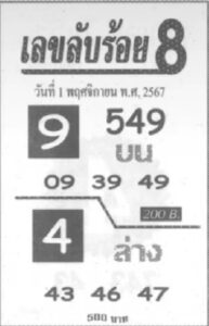 เลขลับร้อย8 1/11/67