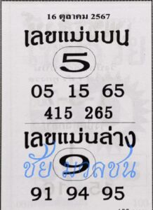 เลขแม่นบนแม่นล่าง 16/10/67