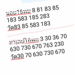 แนวทางหวยมาเลย์ 16/11/67 ชุดที่ 5