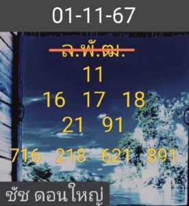 แนวทางหวยลาว 1/11/67 ชุดที่ 1