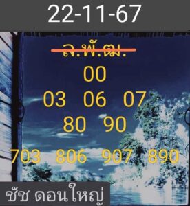 แนวทางหวยลาว 22/11/67 ชุดที่ 2