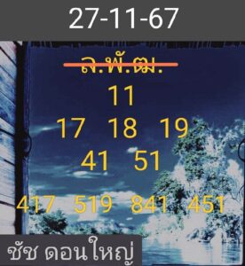 แนวทางหวยลาว 27/11/67 ชุดที่ 3