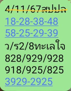 แนวทางหวยลาว 4/11/67 ชุดที่ 4