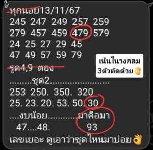 แนวทางหวยฮานอย 13/11/67 ชุดที่ 6