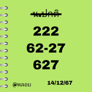 แนวทางหวยฮานอย 14/12/67 ชุดที่ 3