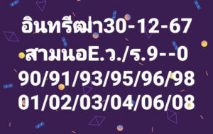 แนวทางหวยฮานอย 30/12/67 ชุดที่ 6