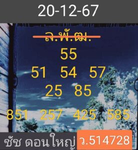 แนวทางหวยลาว 20/12/67 ชุดที่ 3