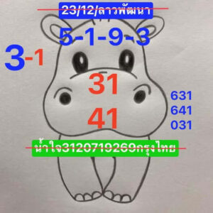 แนวทางหวยลาว 23/12/67 ชุดที่ 7