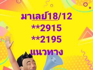 แนวทางหวยมาเลย์ 18/12/67 ชุดที่ 3