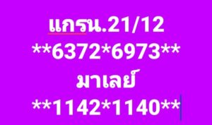 แนวทางหวยมาเลย์ 21/12/67 ชุดที่ 3