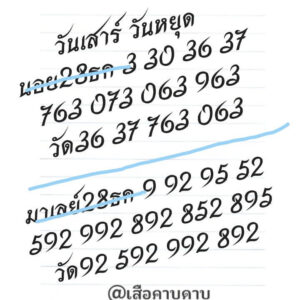 แนวทางหวยมาเลย์ 28/12/67 ชุดที่ 4