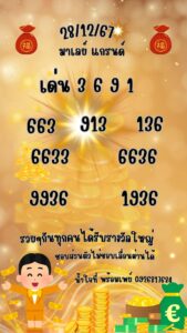 แนวทางหวยมาเลย์ 28/12/67 ชุดที่ 6