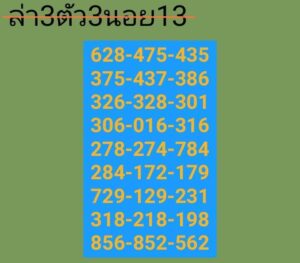 แนวทางหวยฮานอย 13/12/67 ชุดที่ 3