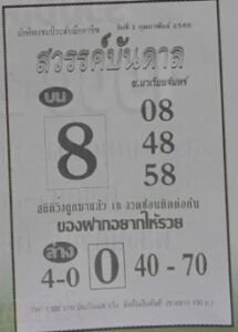 หวยสวรรค์บันดาล 1/2/68