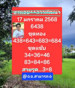 แนวทางหวยฮานอย 17/1/68 ชุดที่ 3