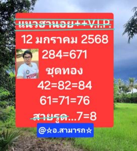 แนวทางหวยฮานอย 12/1/68 ชุดที่ 3