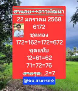 แนวทางหวยฮานอย 22/1/68 ชุดที่ 4