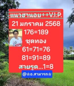 แนวทางหวยฮานอย 21/1/68 ชุดที่ 5