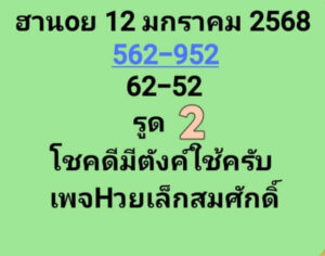 แนวทางหวยฮานอย 12/1/68 ชุดที่ 8