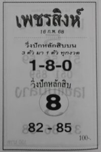 หวยเพชรสิงห์ 16/2/68