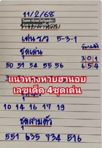 แนวทางหวยฮานอย 11/2/68 ชุดที่ 4