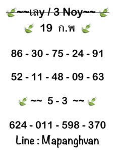 แนวทางหวยฮานอย 19/2/68 ชุดที่ 5