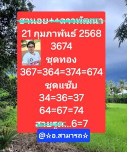 แนวทางหวยฮานอย 21/2/68 ชุดที่ 5