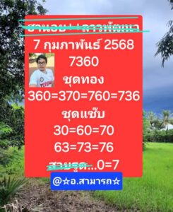 แนวทางหวยฮานอย 7/2/68 ชุดที่ 6