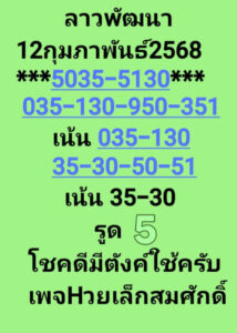 แนวทางหวยลาว 12/2/68 ชุดที่ 10