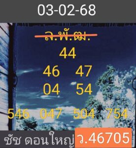 แนวทางหวยลาว 3/2/68 ชุดที่ 8