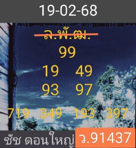 แนวทางหวยลาว 19/2/68 ชุดที่ 8