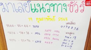 แนวทางหวยมาเลย์ 19/2/68 ชุดที่ 3