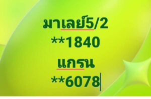 แนวทางหวยมาเลย์ 5/2/68 ชุดที่ 6