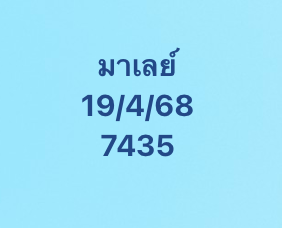 หวยมาเลย์ 19-4-68-4